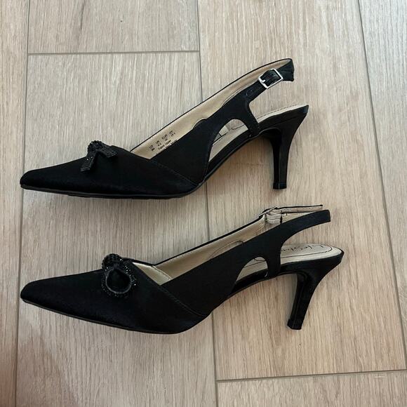 LifeStride Womens Social Scene Almond Toe Ankle Strap Slingback Heels - Picture 8 of 9